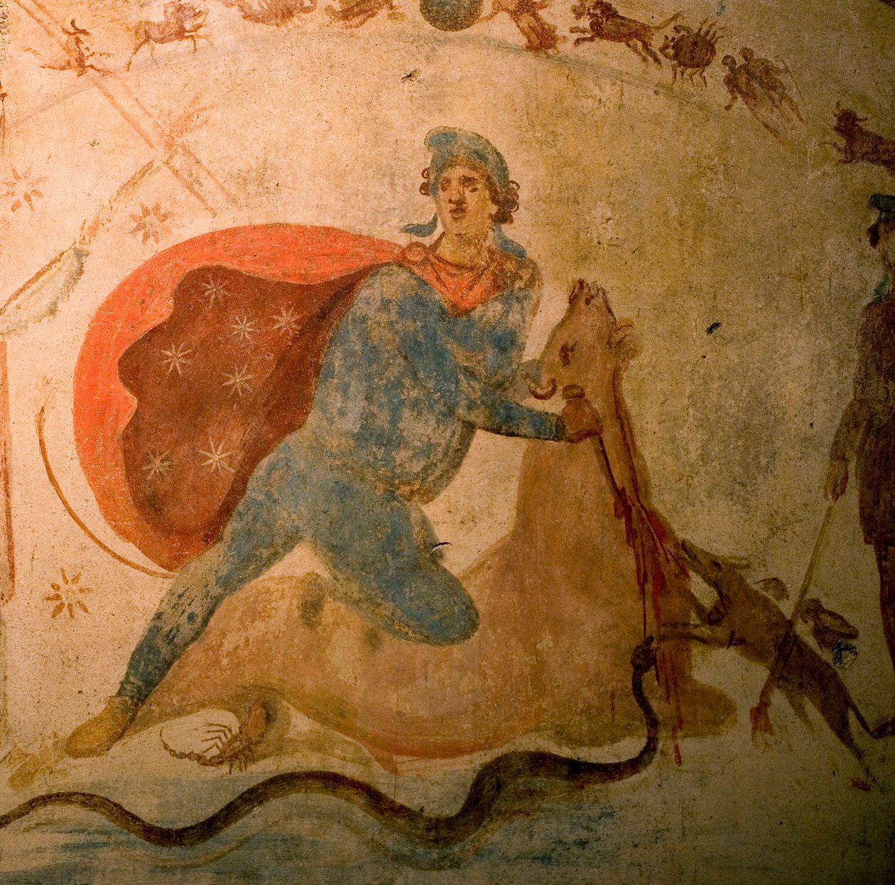 Detalje af en fresco i Mithraeum (foto) af Unbekannter Künstler