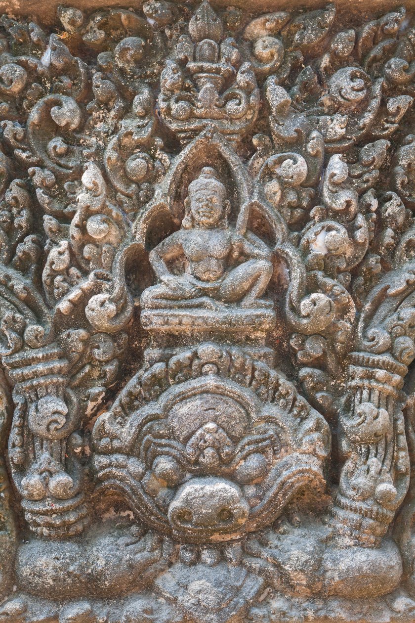 Detalje af en overligger med figuren af muligvis Indra på Kala, Baphuon-stil af Unbekannter Künstler
