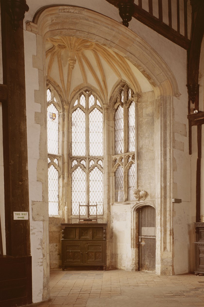 Detalje af et vindue i Great Hall, Gainsborough Old Hall, Lincolnshire (foto) af Unbekannt