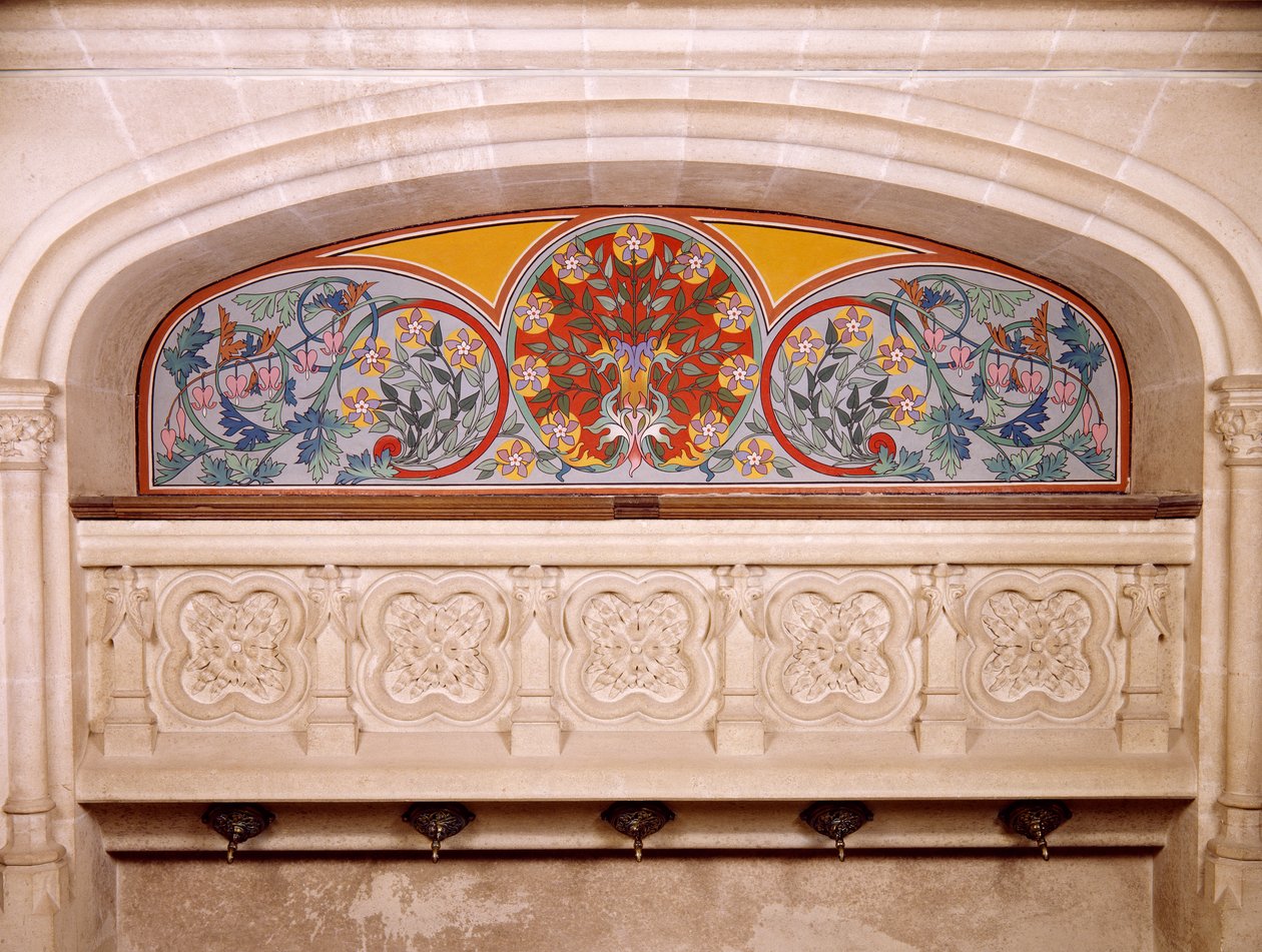 Detalje af udsmykning af Chateau de Roquetaillade, Frankrig af Benjamin Baud