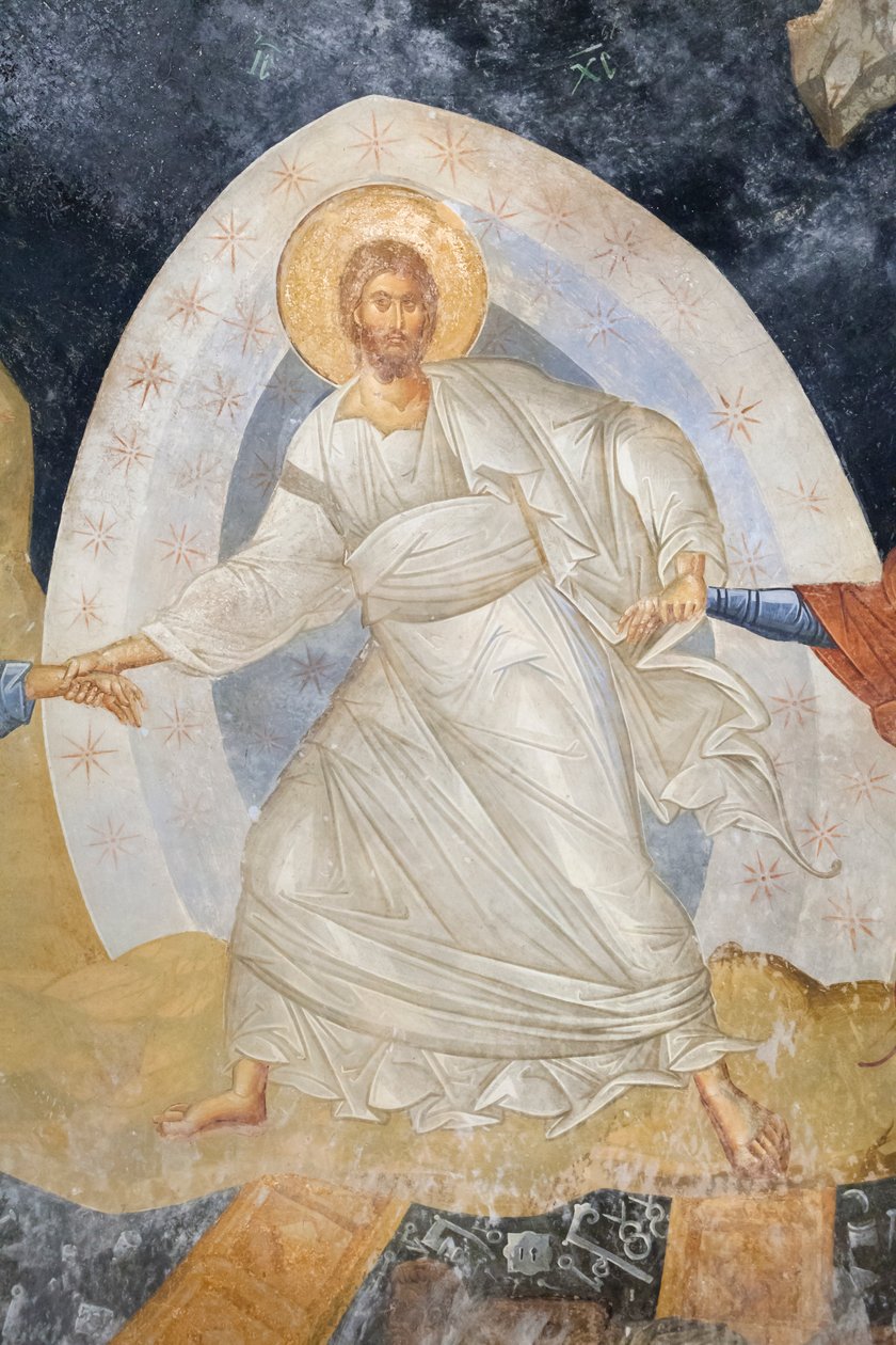 Detalje af Anastasis fresco, kirken for St. Saviour i Chora, Parekklesion af Unbekannter Künstler