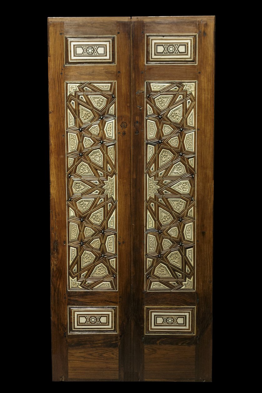 Dør med stjernedekor. Egypten, Cairo, omkring 1380-1420. Palisander, jujubier, ebene, elfenben. Louvre-museet af William M. Timlin
