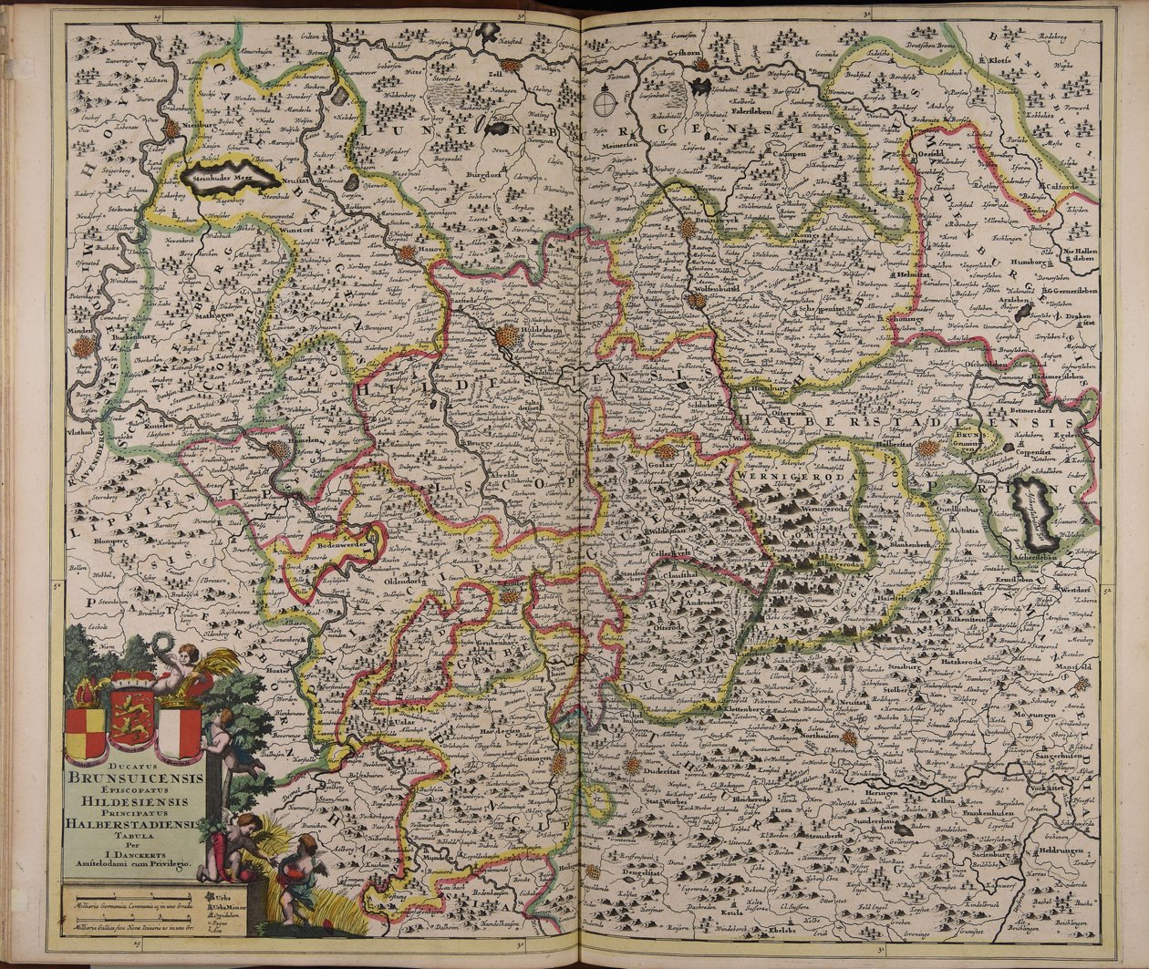 Ducatus Brunsuicensis episcopatus Hildesiensis principatus Halberstadiensis tabula af Unbekannter Künstler