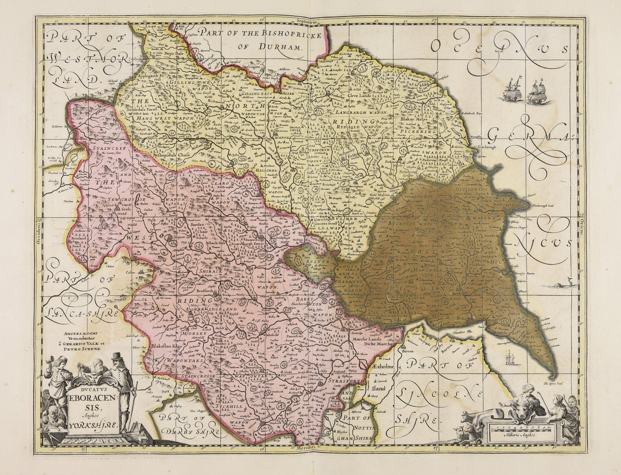 Ducatus Eboracensis anglice Yorkshire af Unbekannter Künstler
