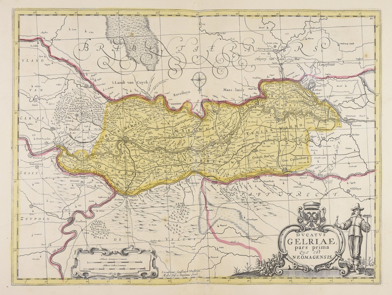 Ducatus Gelriae pars prima quae est Neomagensis auctore Bartholdo Wicheringe. af Unbekannter Künstler