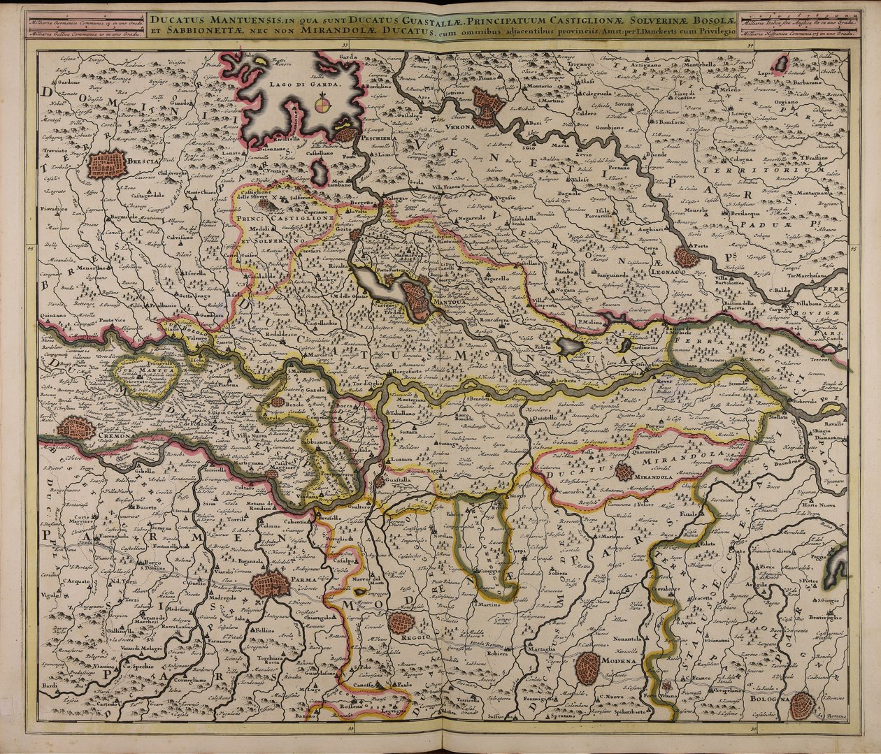 Ducatus Mantuensis : in qua sunt ducatus Guastallae principatuum Castiglionae Solverinae Bosolae et Sabbionettae nec non Mirandolae ducatus : cum ommibus adjacentibus provinciis af Unbekannter Künstler