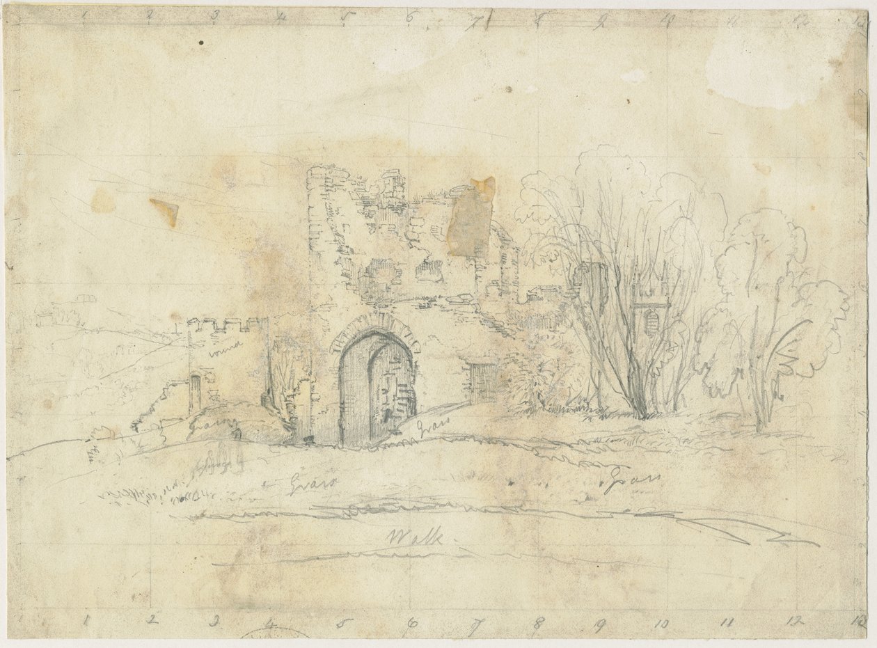Dudley Castle - "The Warden" s Tower ": pencil drawing, nd [? 19th cent] dani af Unbekannt