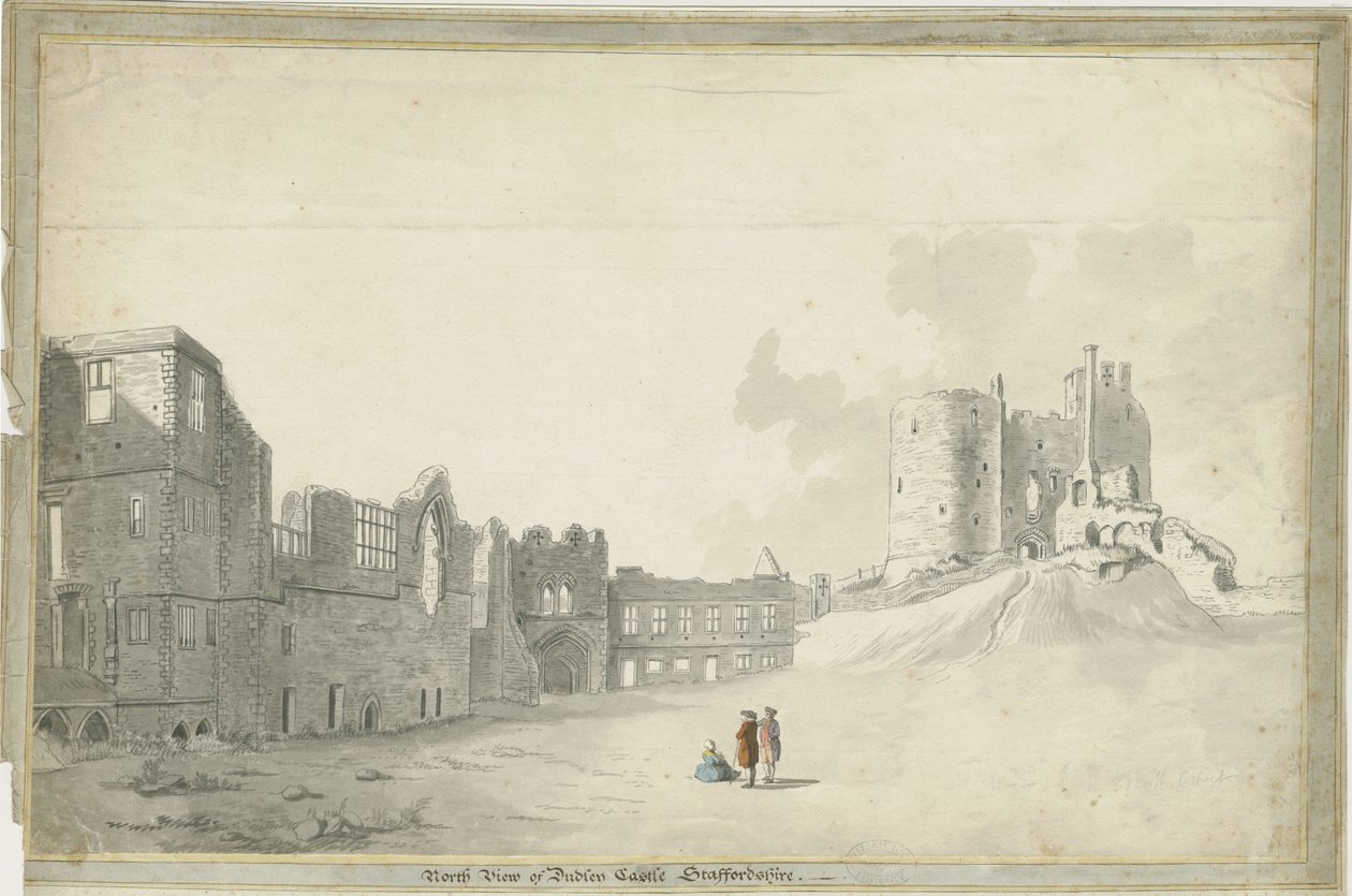 Dudley Castle: sepia wash drawing, nd [c 1790] dani af Unbekannt
