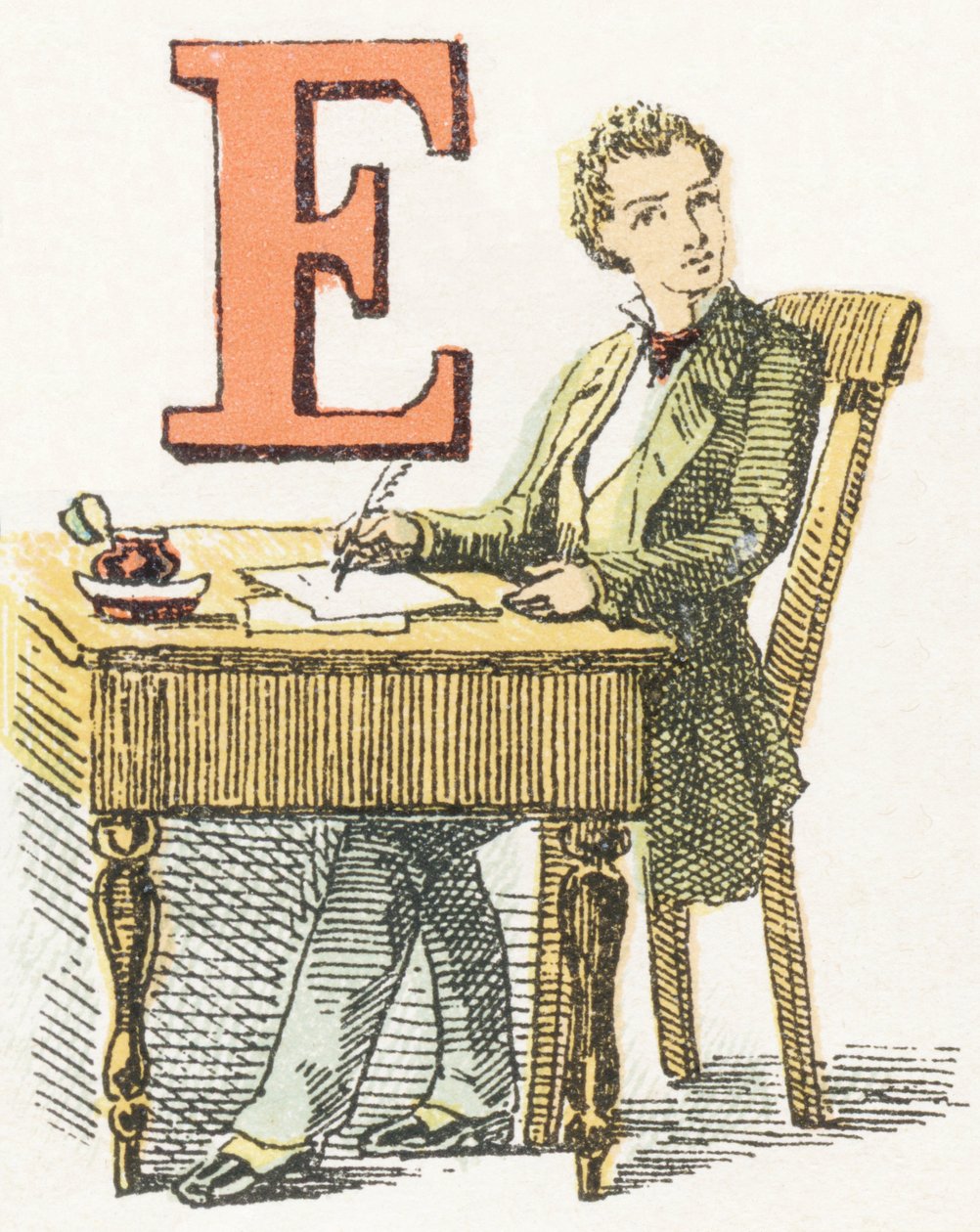 E - Writer - Childish Alphabet, Editions Gordinne 1920 (gravering) af Unbekannt