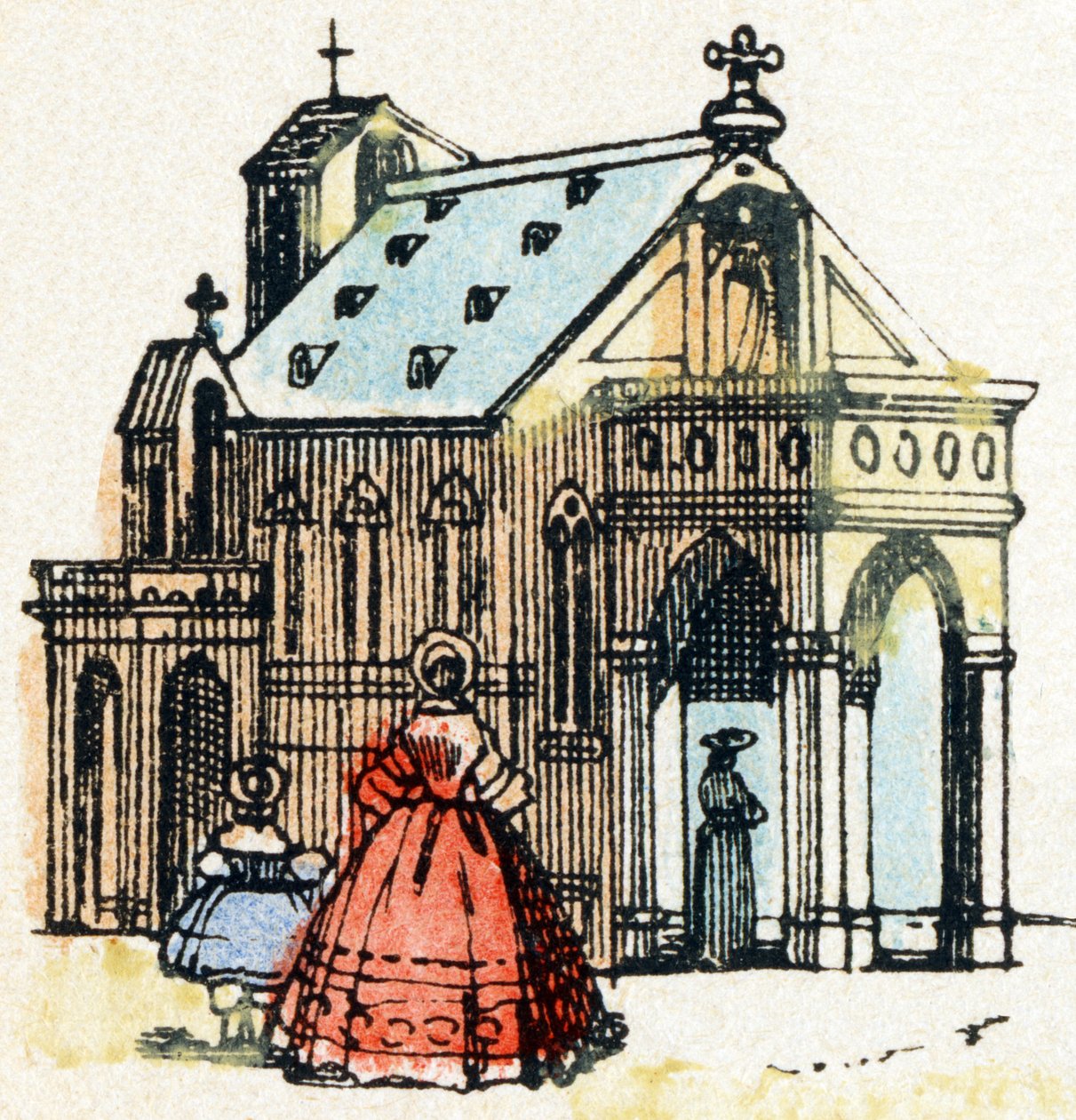 E - Eglise - Alfabet - børneunderholdning - Billedepinal, populær serie c.1890 (illustration) af Unbekannt
