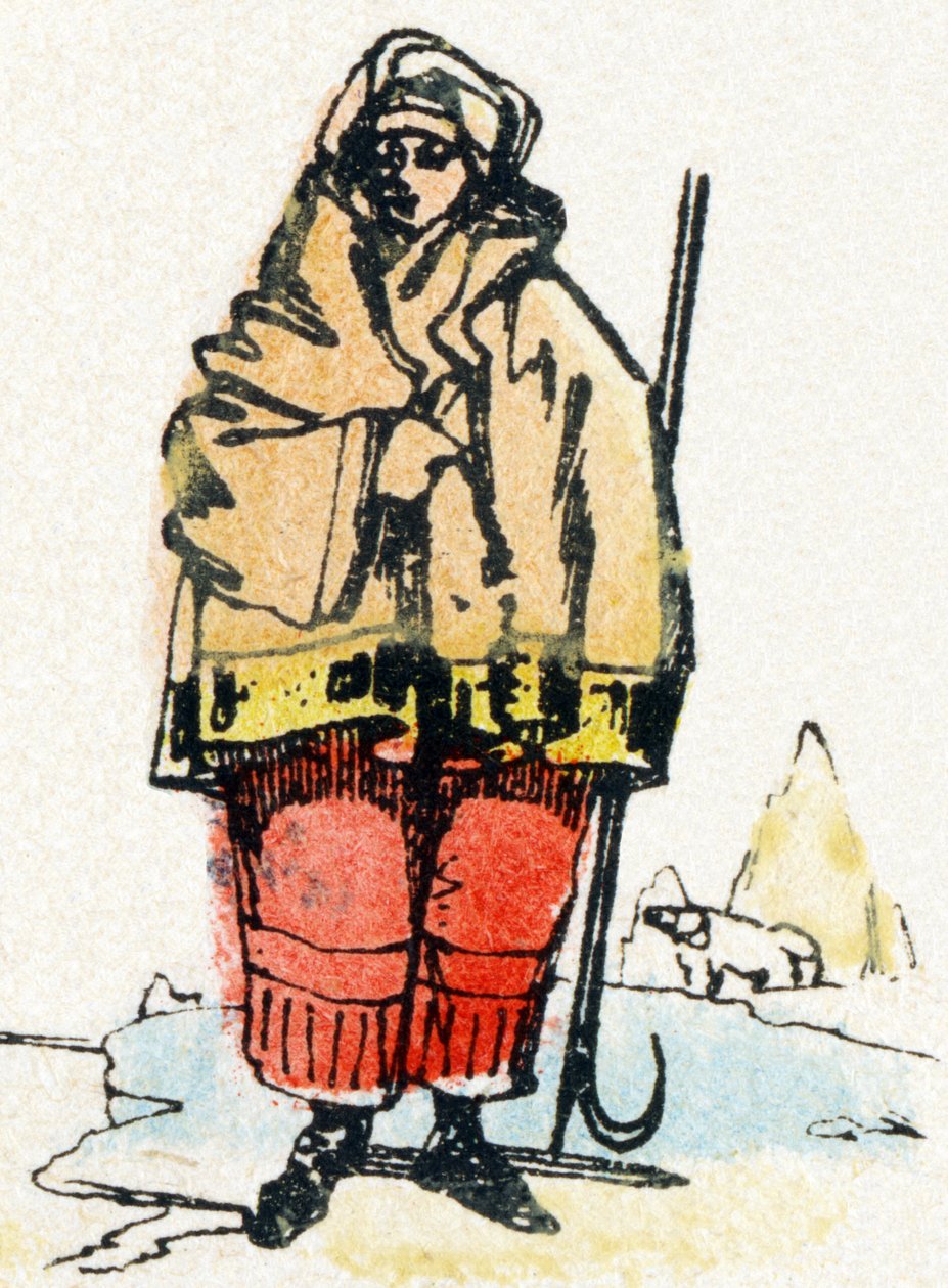E - Eskimoer - Alfabet - børneunderholdning - Billedepinal, populær serie c.1890 (illustration) af Unbekannt