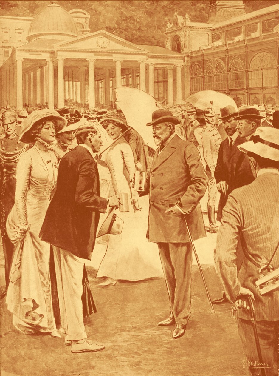 Edward VII ved kilderne i Marienbad af Unbekannter Künstler
