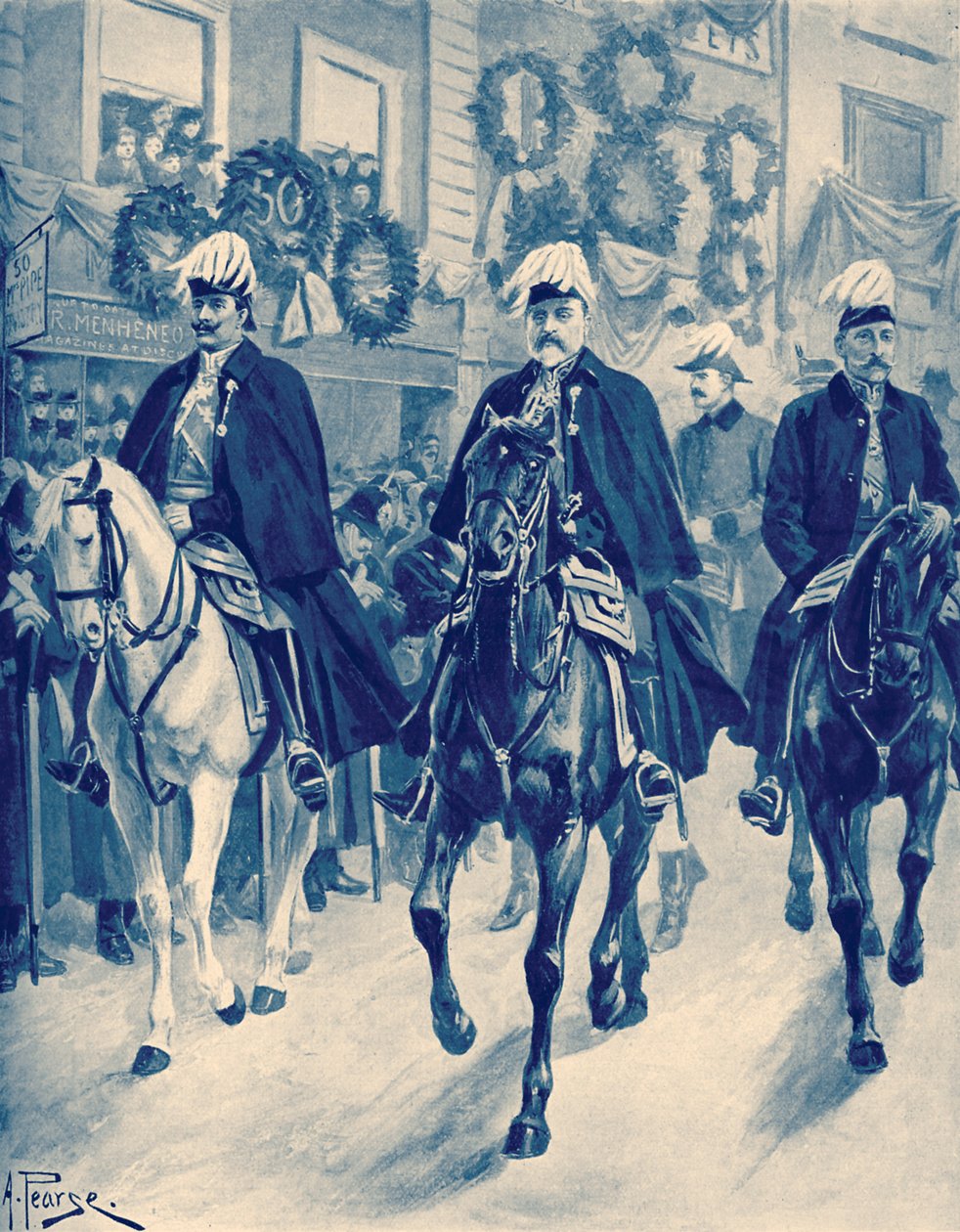 Edward VII i dronning Victorias begravelsesoptog af Unbekannter Künstler