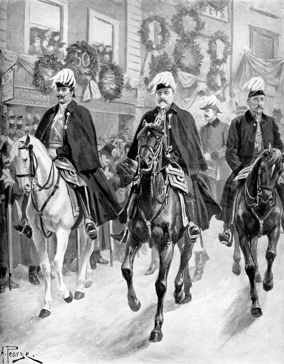 Edward VII i dronning Victorias begravelsesoptog af Unbekannter Künstler