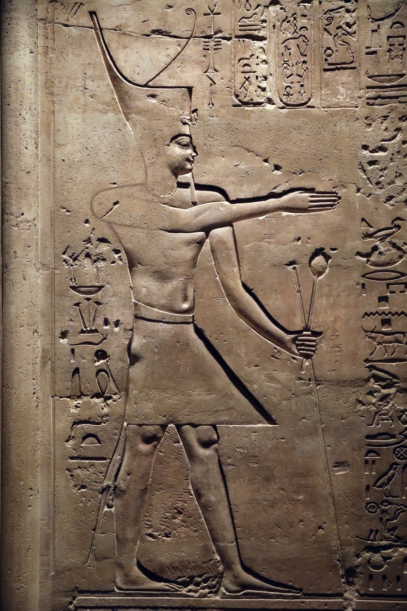 Egypten, Medamud, Montu tempeldør, detalje, 221-205 f.Kr. af Unbekannter Künstler