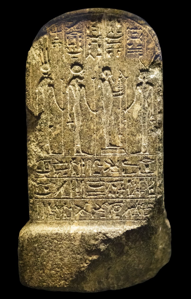 Egyptisk antikvitet: fragmentarisk stelefor-statue af Paser på knæ, New Empire af William M. Timlin