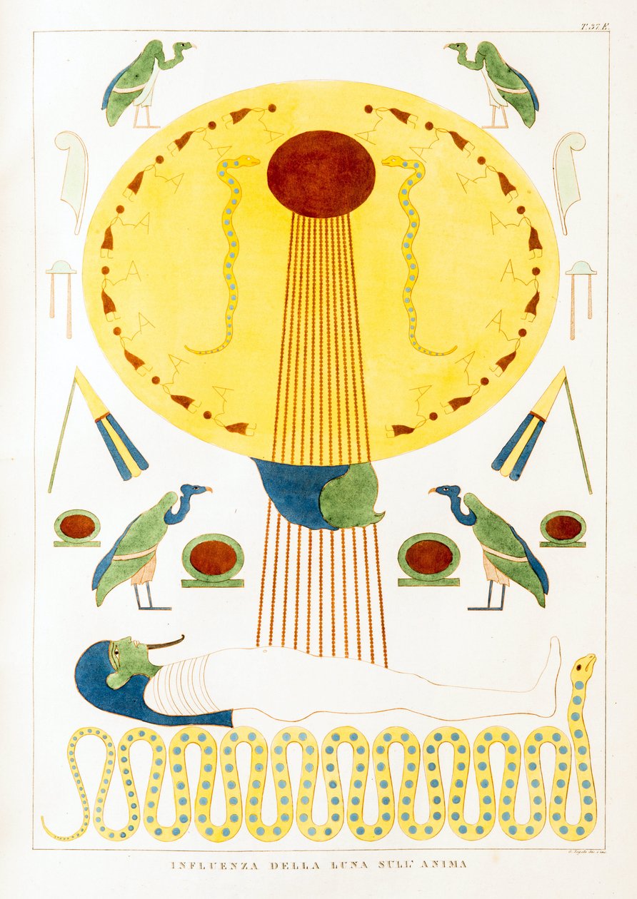 Egyptisk antikvitet: Månens indflydelse på sjælen - Illustration fra Egyptens Atlas af Unbekannt
