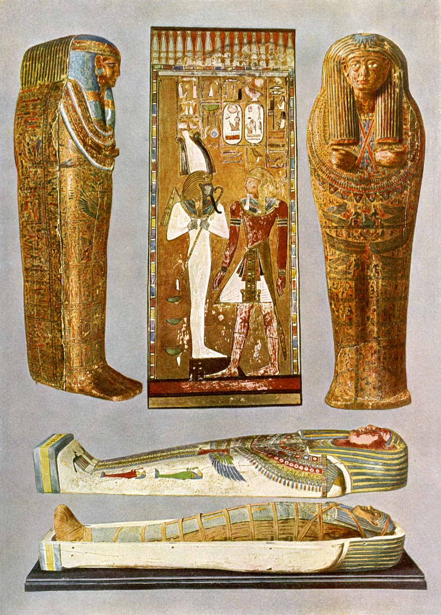 Egyptiske freskomalerier og sarkofager af Unbekannter Künstler