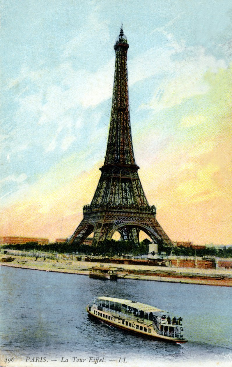 Eiffeltårnet, Paris. Tidligt i det 20. århundrede. af Unbekannter Künstler