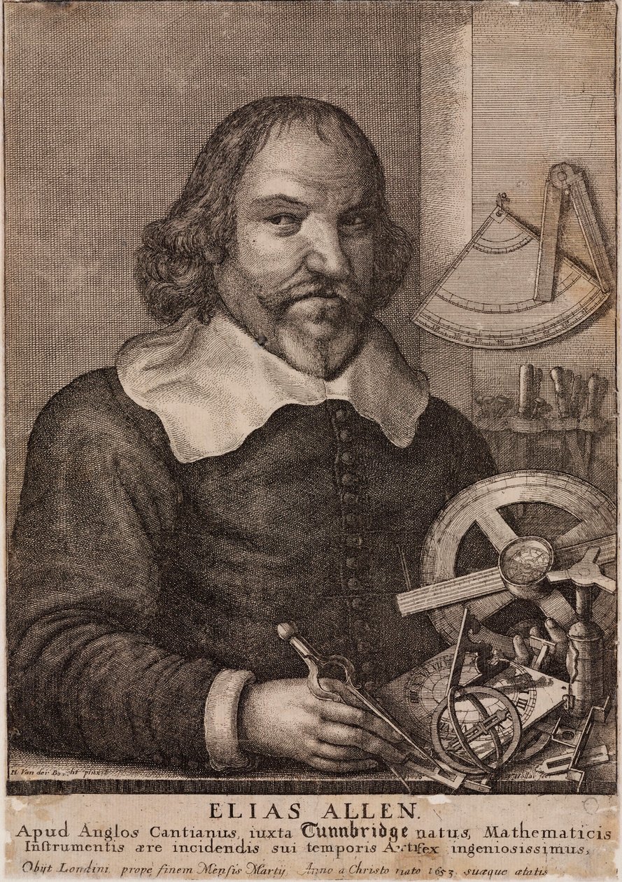 Elias Allen, matematiker og instrumentmager, c 1630 af Unbekannt