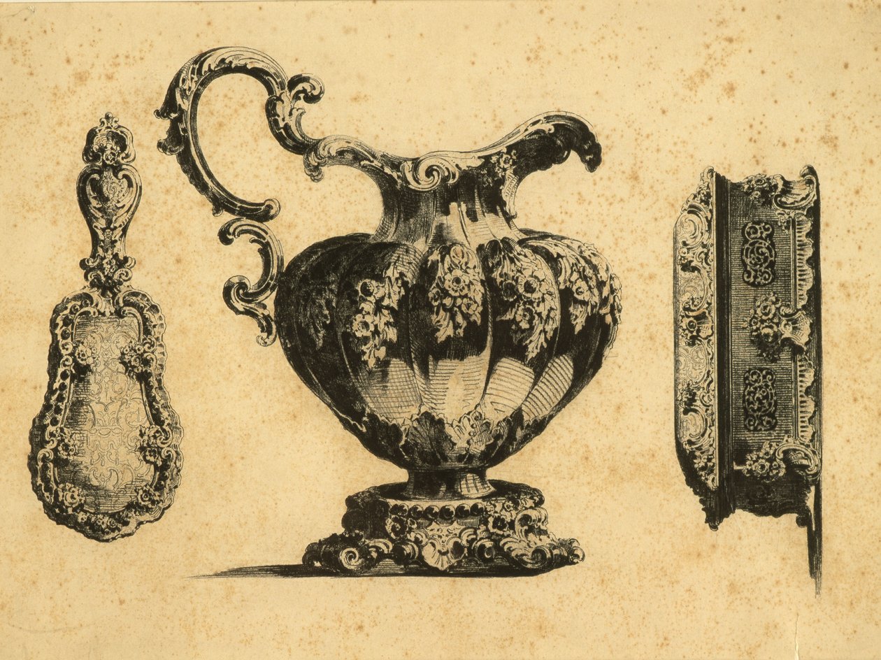 Gravering af tre skønhedstilbehør af prins Pavel (Paul) Grigoryevich Demidoff (1738-1821) af Unbekannt
