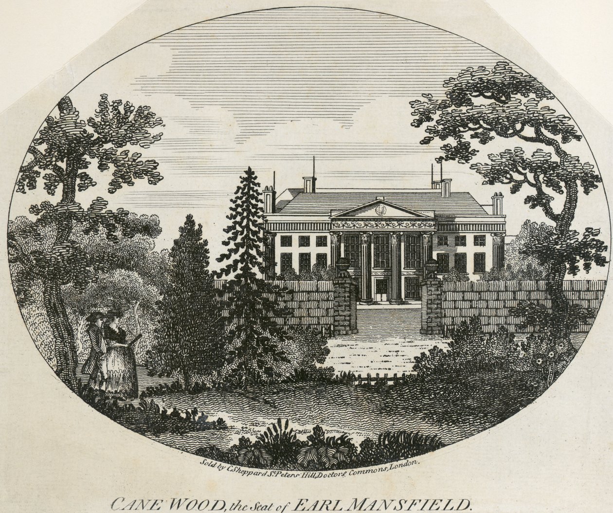 Indgravering af Kenwood House af Unbekannter Künstler