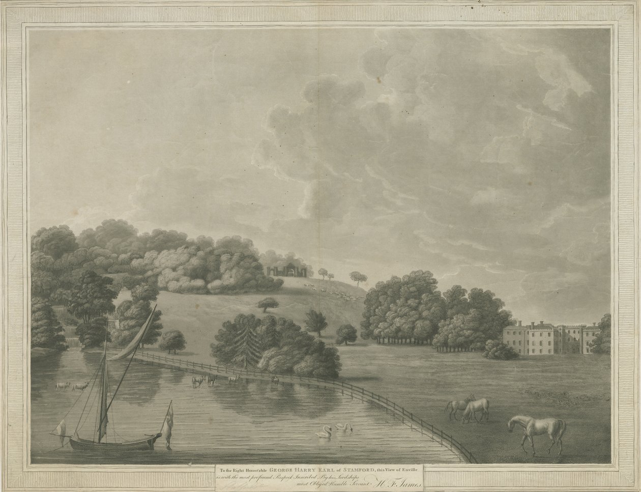 Enville Hall: akvatintegravering og [?1800-tallet] af Unbekannt