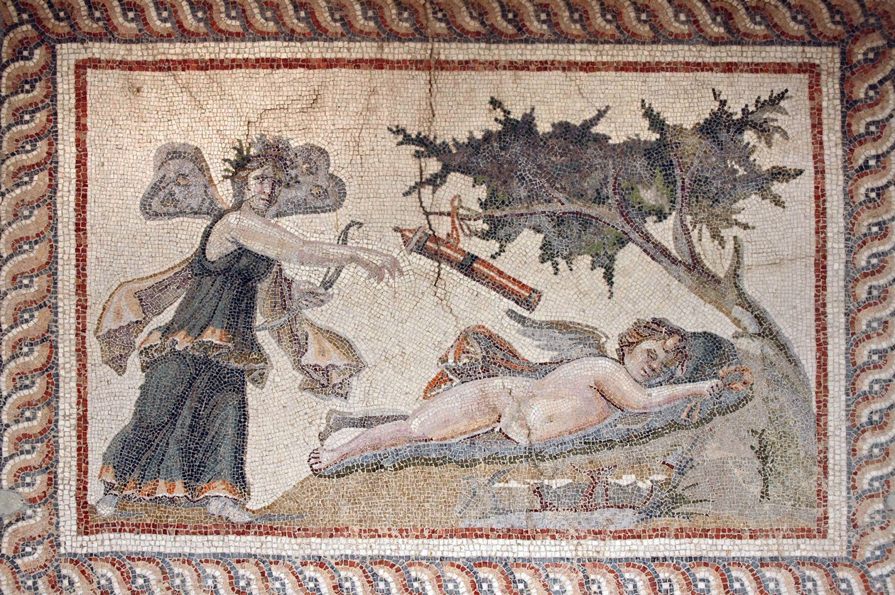 Eros and Psyche Mosaic, fra Samandegi, Tyrkiet af Unbekannt