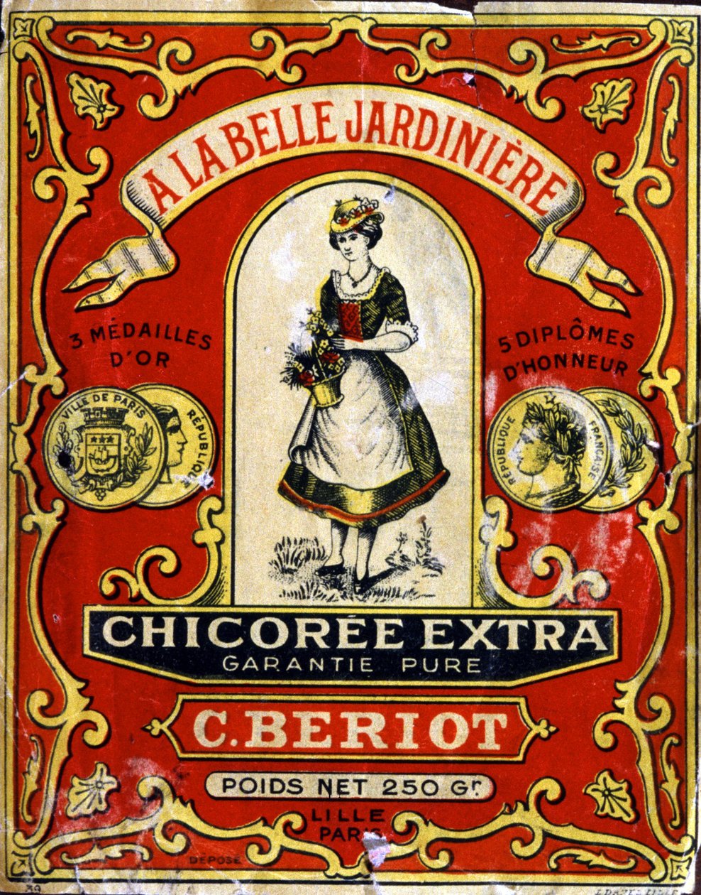 Ekstra cikorie fra butikken "La Belle Jardiniere", slutningen af 1800-tallet (print) af Unbekannter Künstler