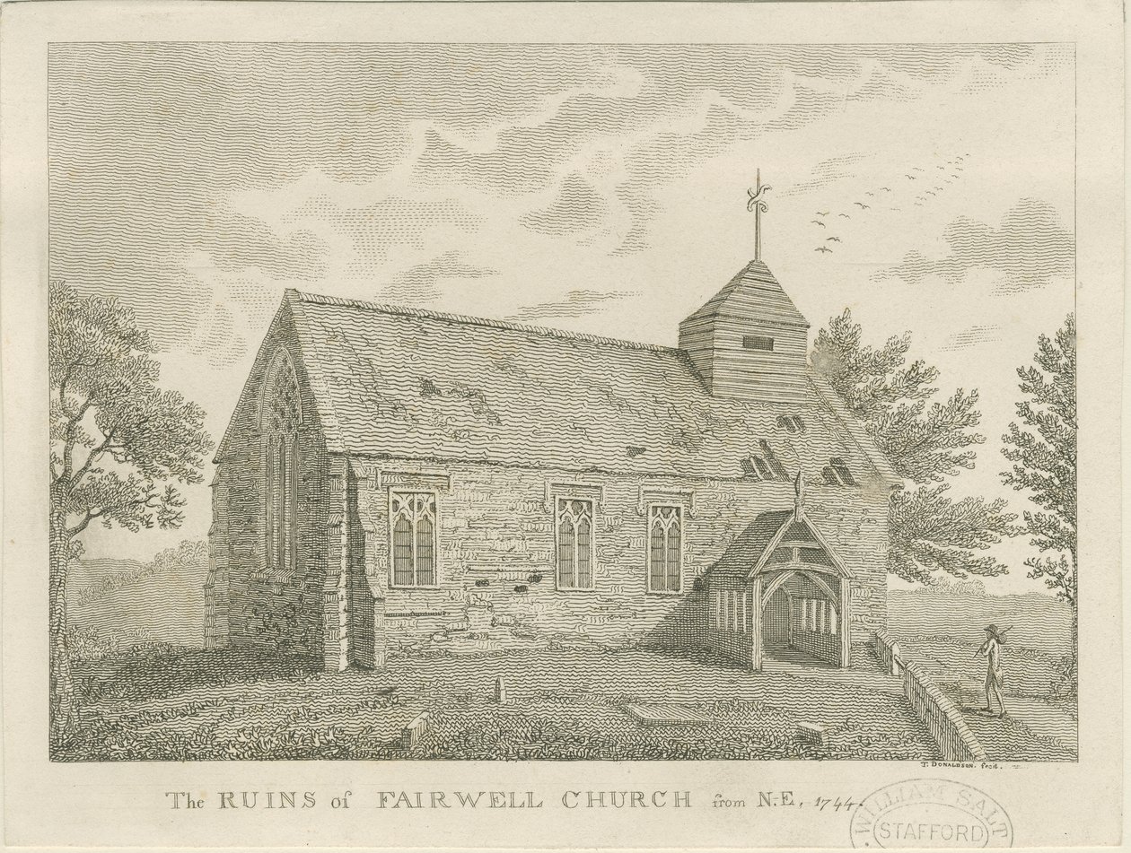 Afskedskirke: gravering, 1744 af Unbekannt