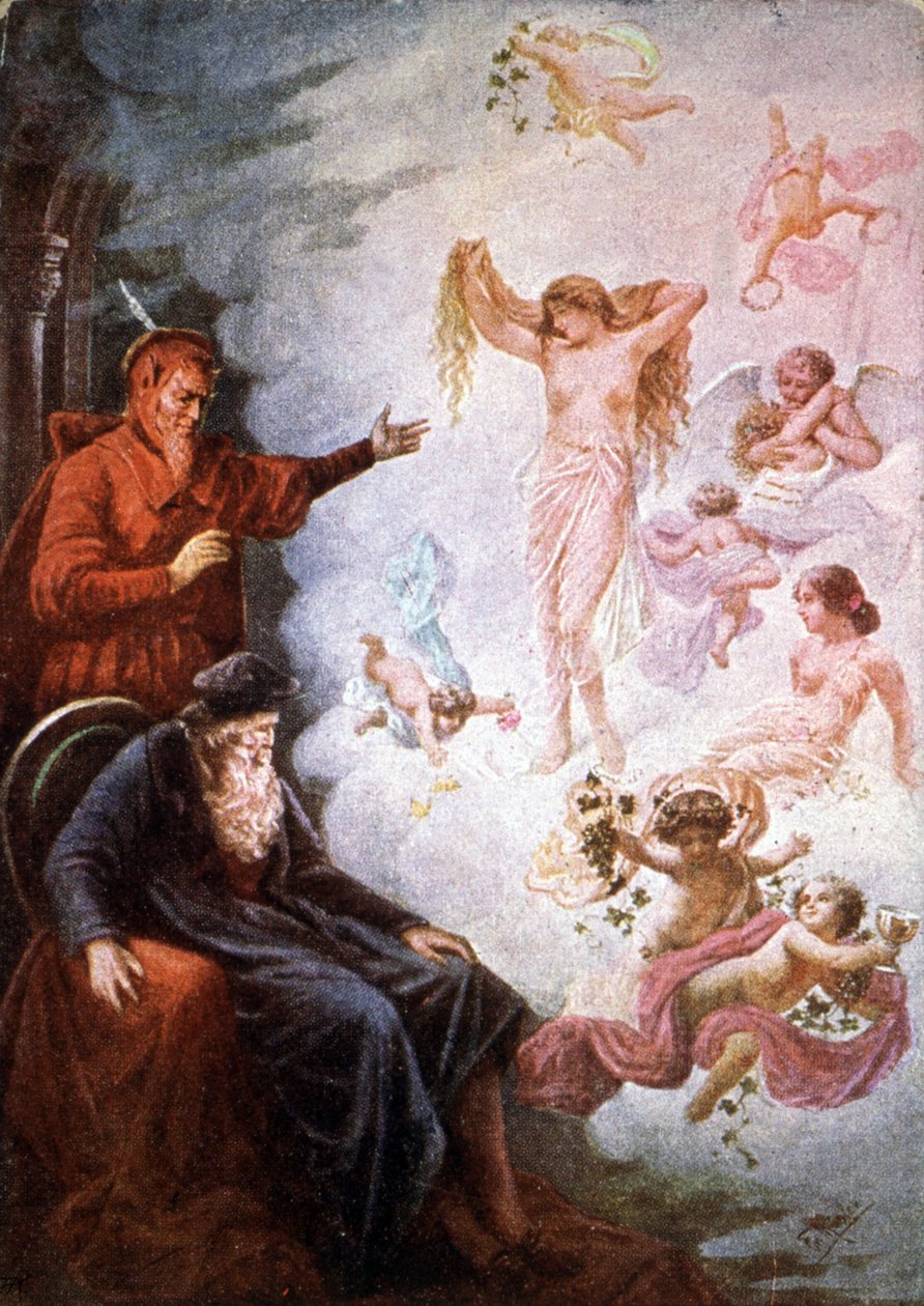 Faust og Mephistopheles, begyndelsen af det 20. århundrede (postkort) af Unbekannter Künstler