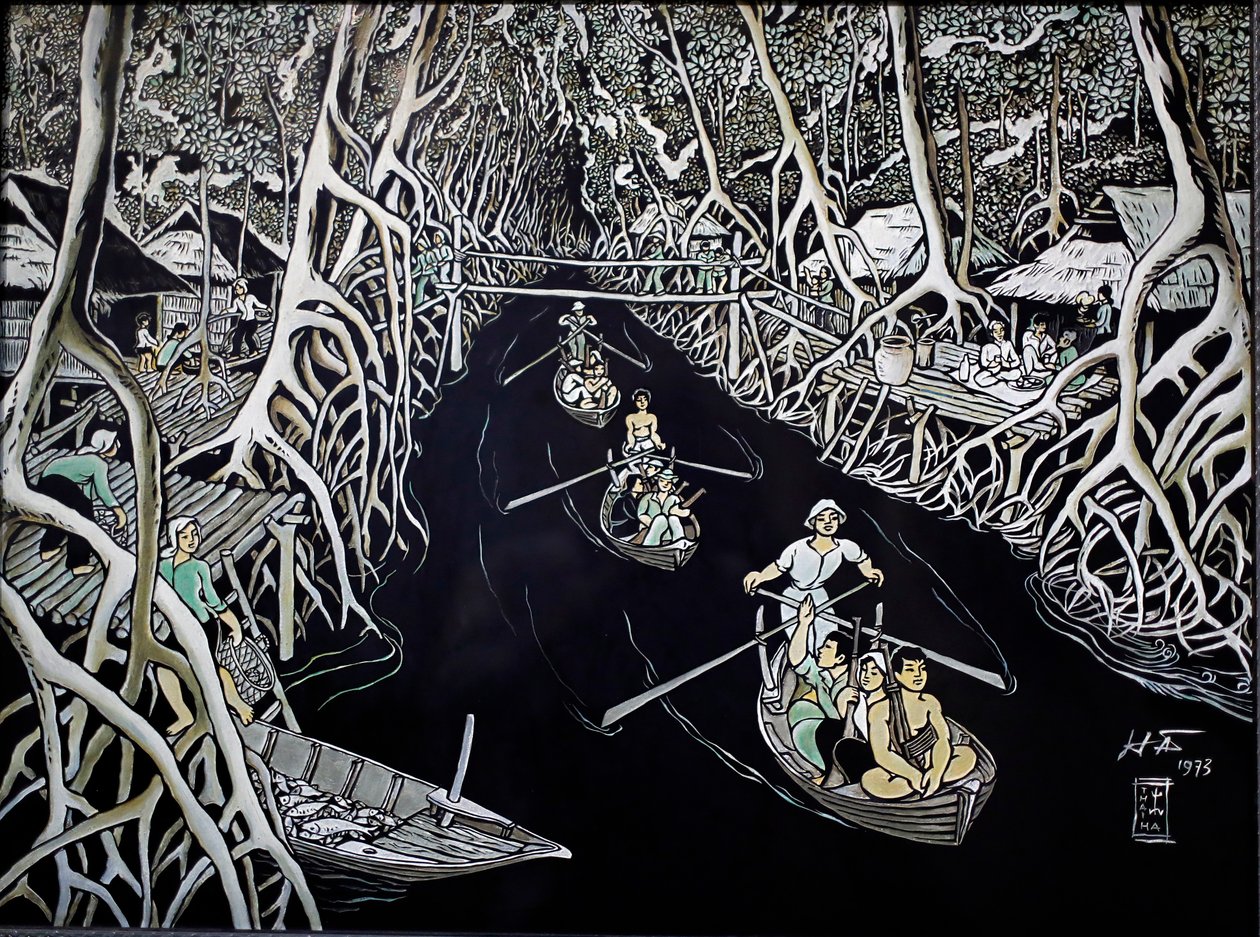 Fine Arts Museum, Ca Mau Guerillas By Thai Ha, Lakgravering, Ho Chi Minh City, Vietnam, 2018 af Josef Eberz