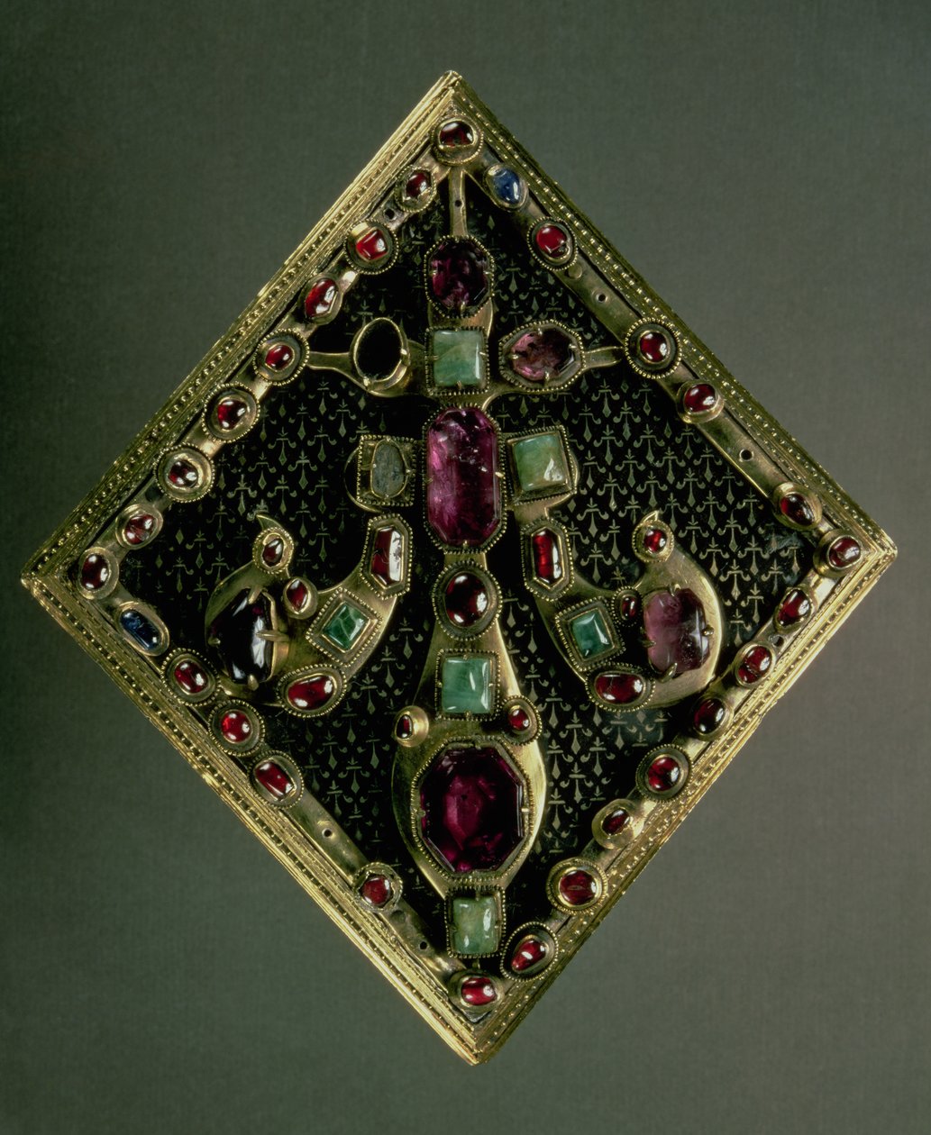 Fleur-de-lys lås, som traditionelt siges at have tilhørt kong Ludvig IX af Frankrig (St. Louis) (1215-70) c.1365-67 (guld og ædle juveler) af Unbekannt