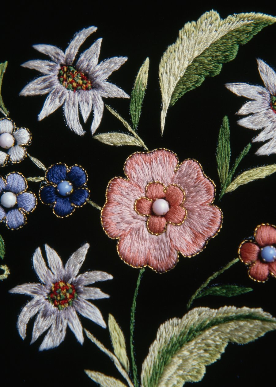 Blomsterbroderi på Walser-kostume, Gressoney, Valle d