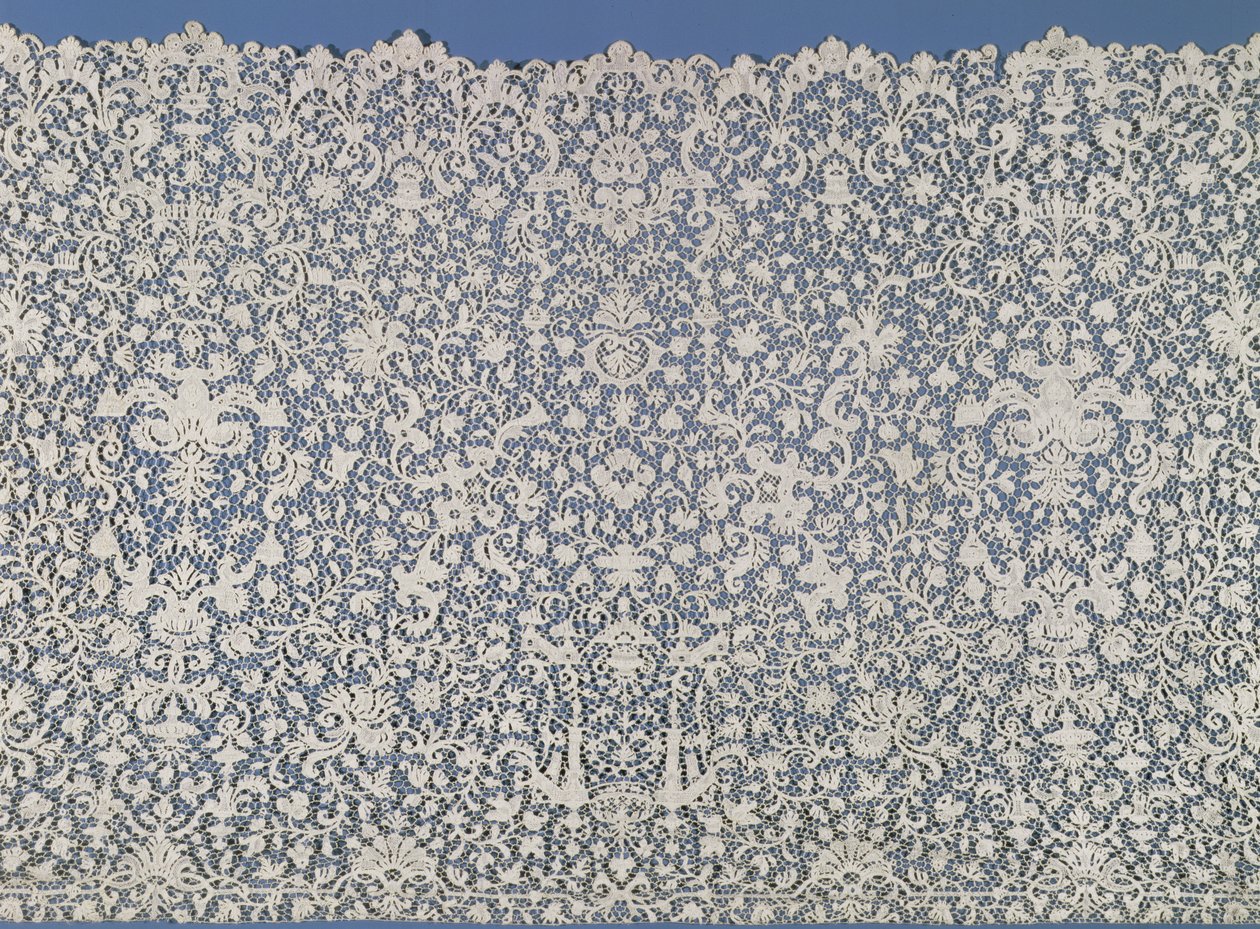 Flæse af guipure blonder, fransk, ca. 1700 (linned, tråd) af Unbekannt