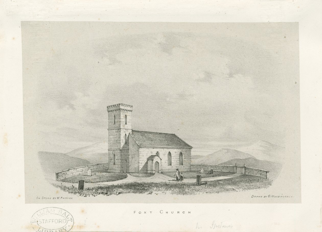 Foxt Church - litografi, nd [c 1840] af Unbekannt