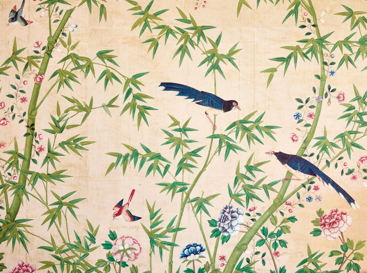 Fragment of wallpaper, late 18th - early 19th century or laterdani af Unbekannt