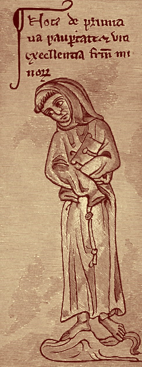 Franciscan - fra tegning af Matthew Paris af Unbekannter Künstler