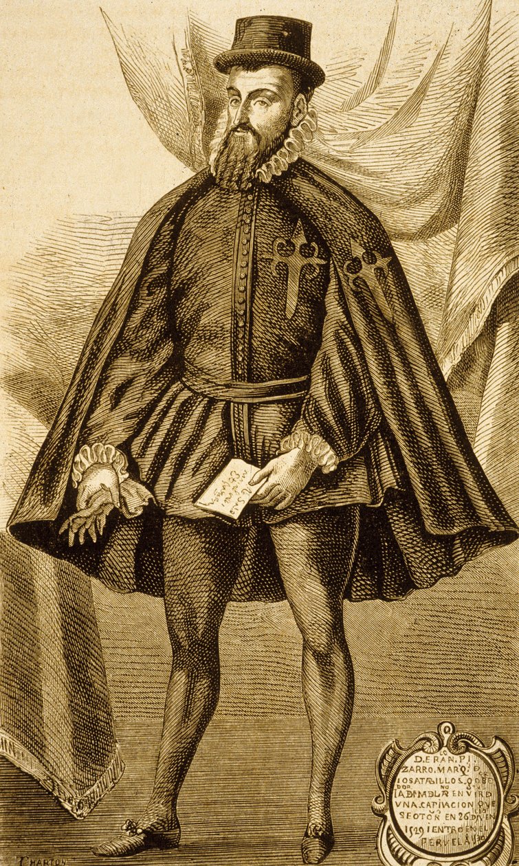 Francisco Pizarro (gravering) af Unbekannter Künstler