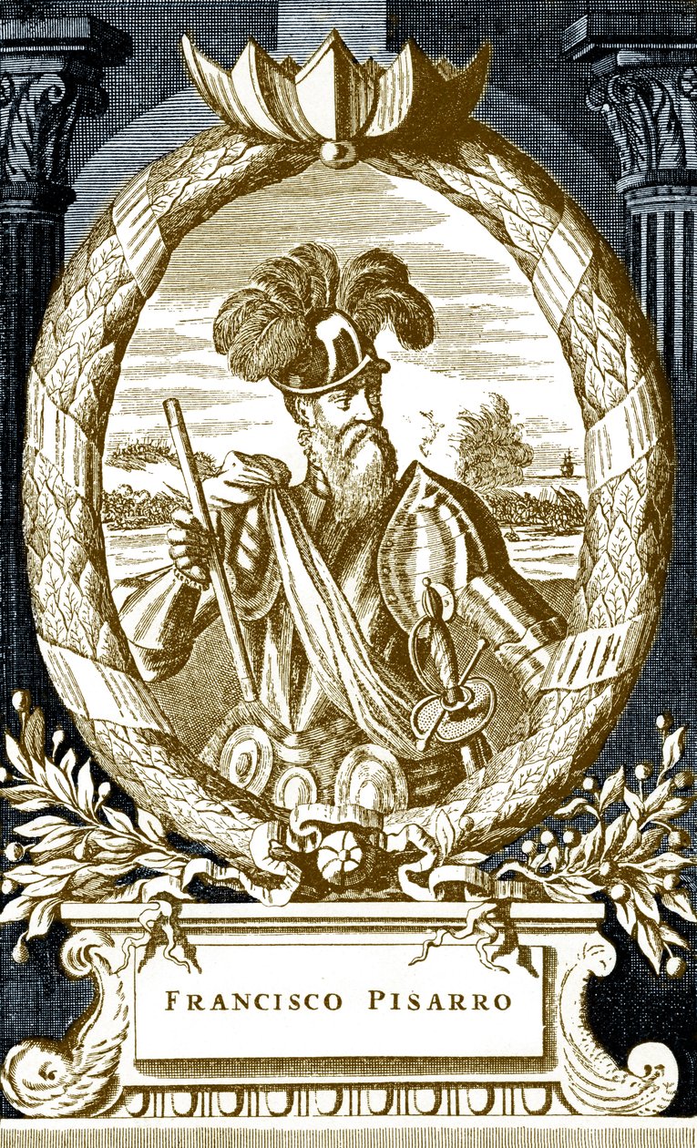 Francisco Pizarro af Unbekannter Künstler