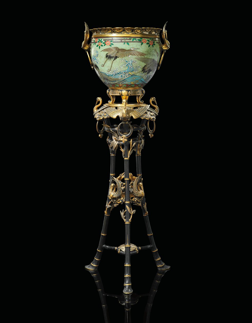 Fransk "Japonisme" Jardiniere-on-Stand, 1874 af Unbekannt
