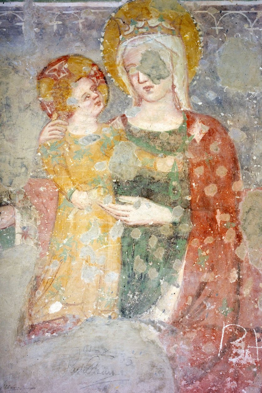 Fresco (XV), Limaria Tub (XI romersk bygning), Capitular Museum, Atri, Abruzzo, Italien af Unbekannt