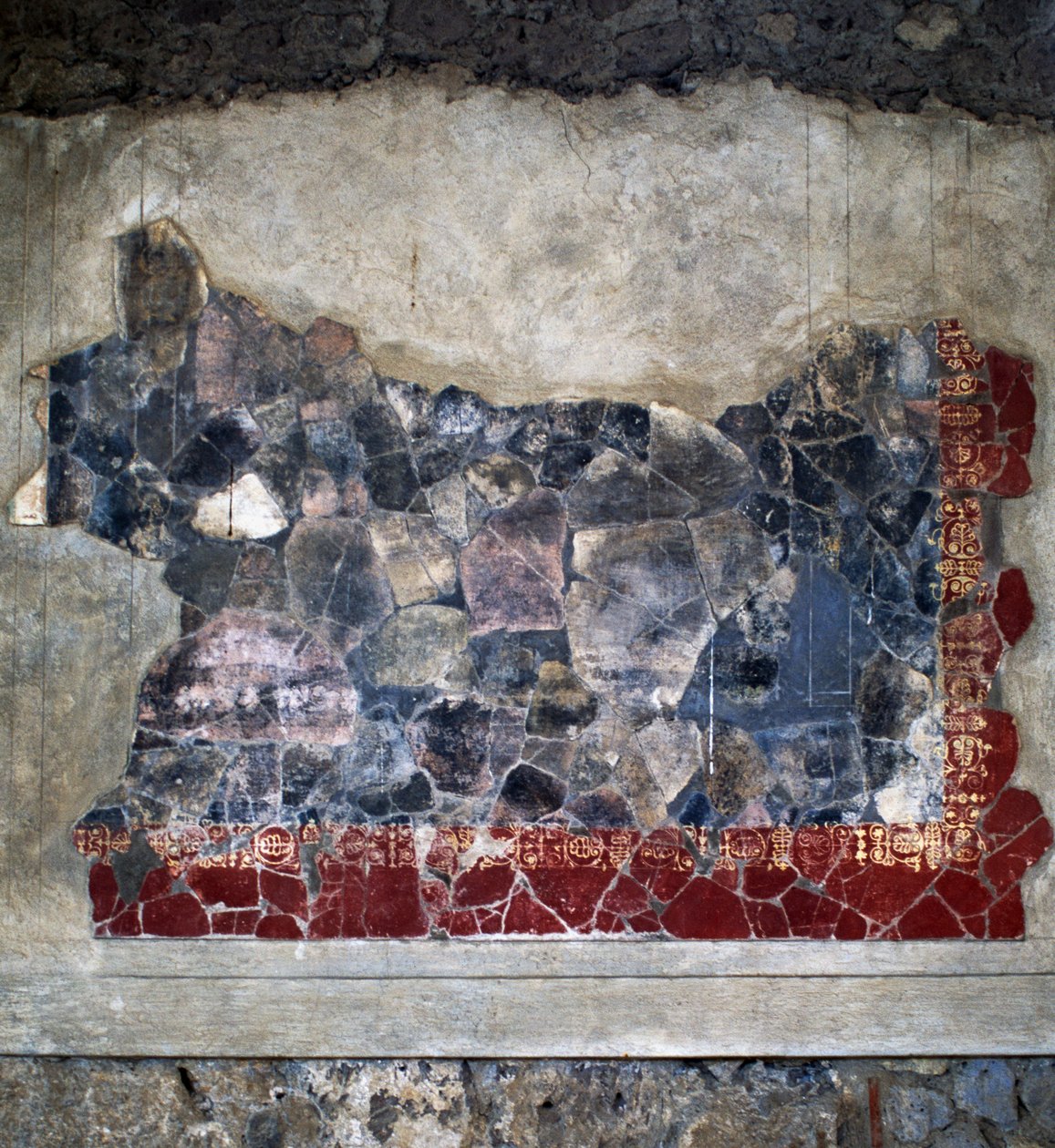Fresco, Villa Arianna, Stabiae, Campania, Italien, romersk civilisation, 2. århundrede f.Kr., Detalje af Benjamin Baud