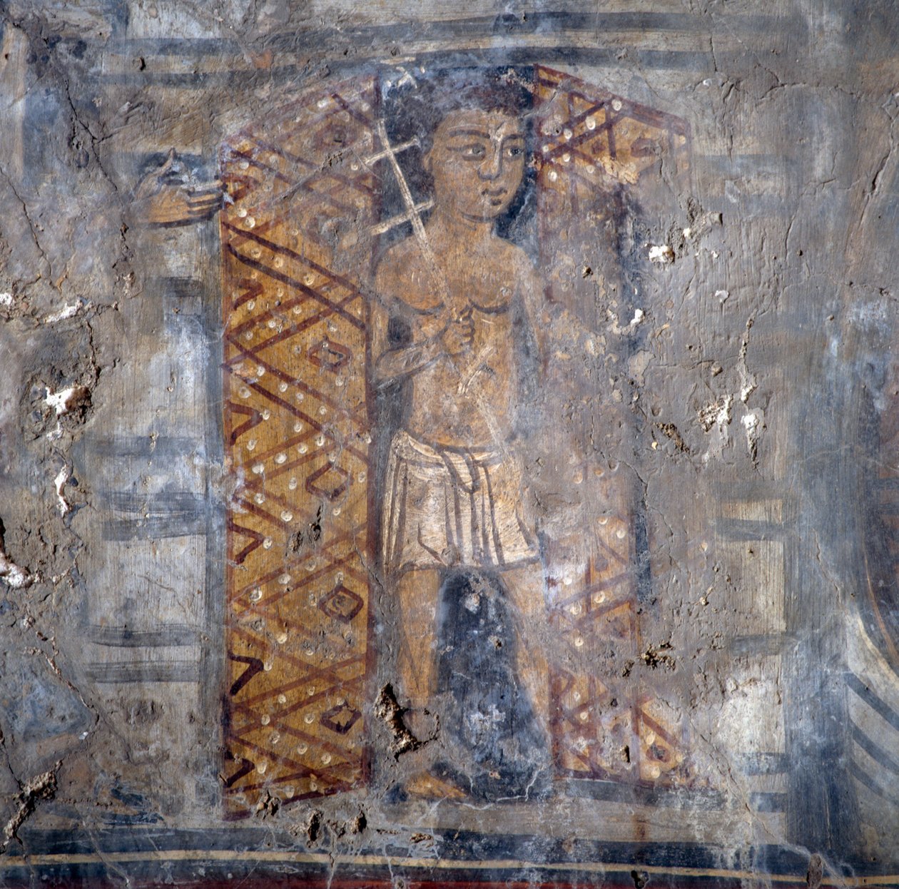 Fresco i Agios Georgios-kirken, Plemeniana, Kreta, Grækenland (foto) af Theodore Charles Ange Coquelin