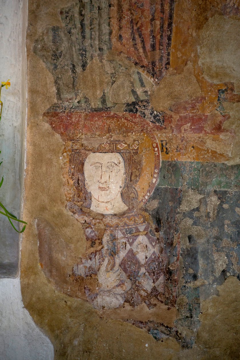 Fresco i Santa Maria Assunta-kirken, Arqua Petrarca, Veneto, Italien (foto) af Leopold Blonder