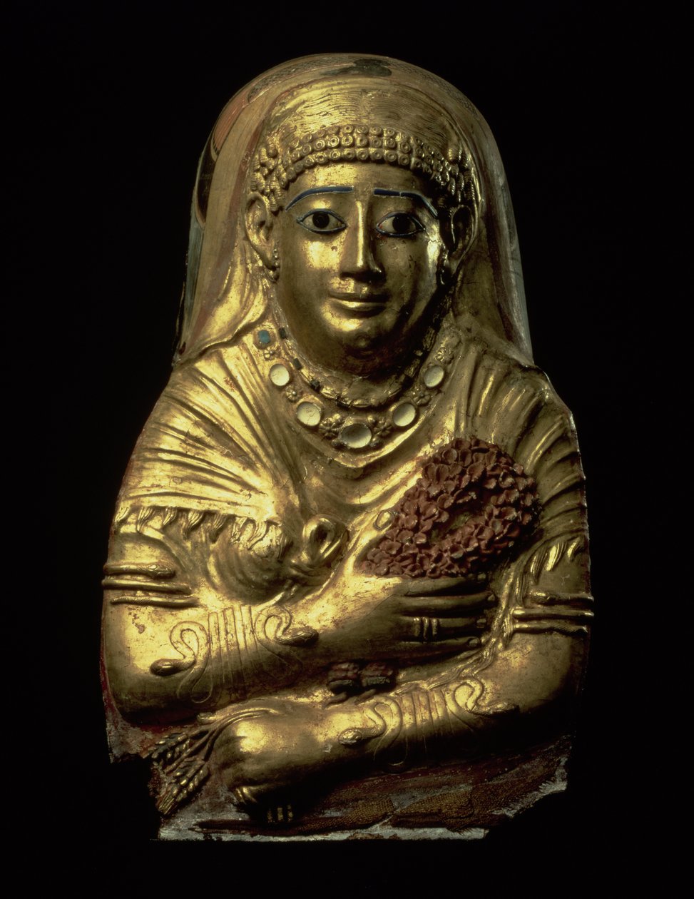 Funerary Cartonnage of a Lady of Means, romersk kejserperiode (1. århundrede e.Kr.) af Unbekannt