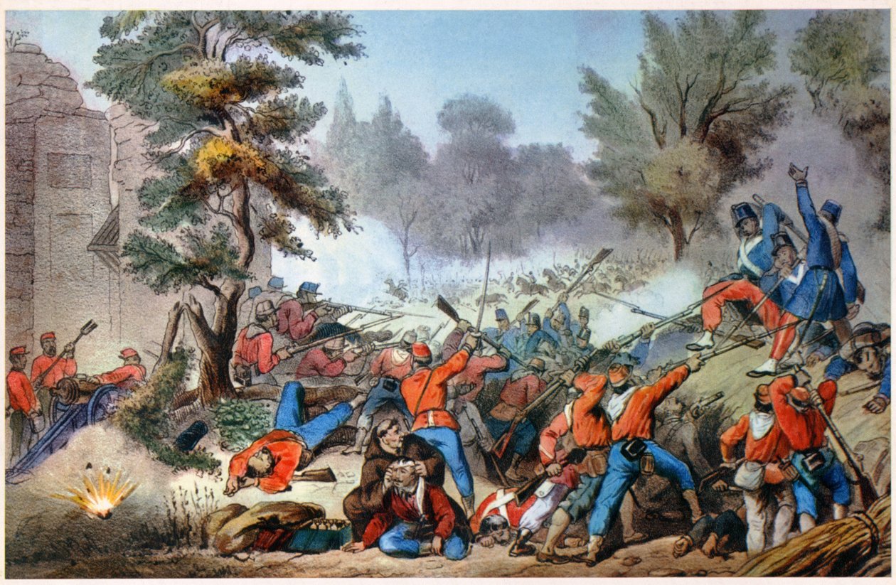 GARIBALDINI VED SESSA KOMBAT 1860 (tryk) af Unbekannter Künstler