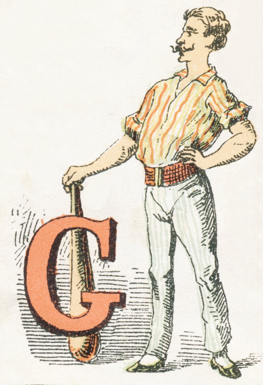 G - Gymnast - Childish Alphabet, Editions Gordinne 1920 (gravering) af Unbekannt
