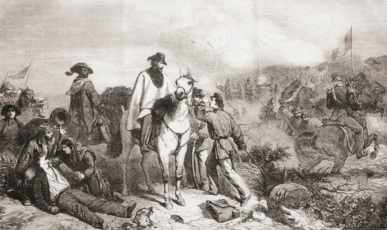 Garibaldi i Italien under belejringen af Rom i 1849 af Unbekannter Künstler