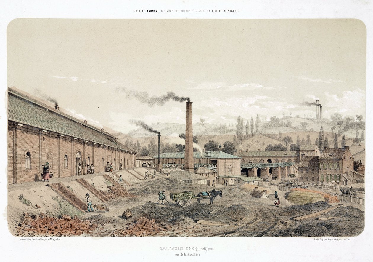 General Industrial Scenes Coalmine ved Valentin Cocq, Belgien af Unbekannt